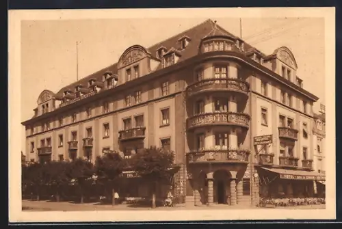 AK Colmar /Ht. Rhin, Grand Hôtel et Restaurant Bristol en face de la gare