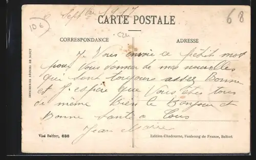 AK Vauthiermont /Haut-Rhin, Vue de l`Église, Entrée du Village