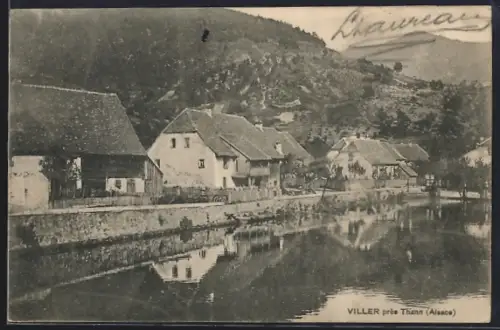 AK Viller pres Thann, Maisons traditionnelles au bord de l`eau en Alsace