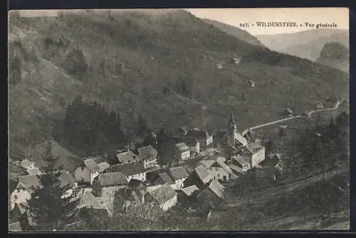 AK Wildenstein, Vue générale du village dans la vallée alpine