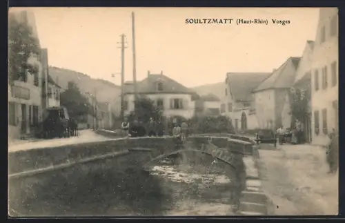 AK Soultzmatt /Haut-Rhin, Vue du pont et des maisons environnantes
