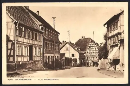 AK Dannemarie, Rue Principale avec maisons à colombages