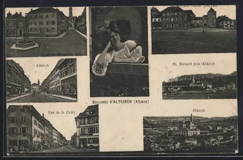 AK Altkirch /Alsace, Souvenir avec vues de la ville et St. Morand près d`Altkirch