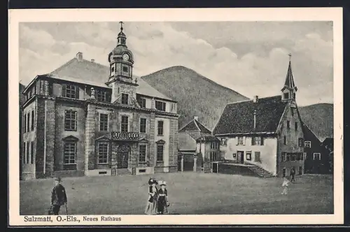 AK Sulzmatt /O.-Els., Neues Rathaus et maisons environnantes