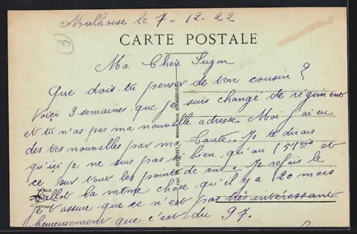 AK Mulhouse, Faubourg de Colmar avec calèche et passants