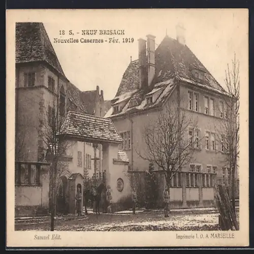 AK Neuf-Brisach, Nouvelles Casernes, Févr. 1919