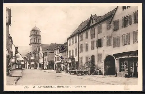 AK Kaysersberg /Haut-Rhin, Grand`rue et vue de l`église