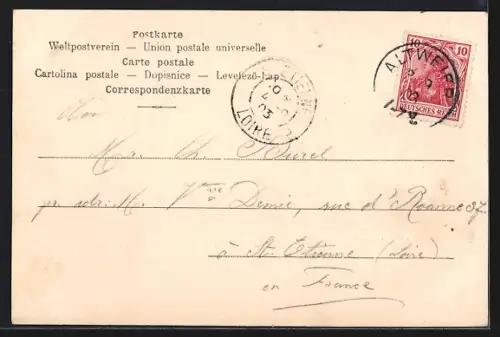 AK Aubure, Vue du village avec collines en arrière-plan