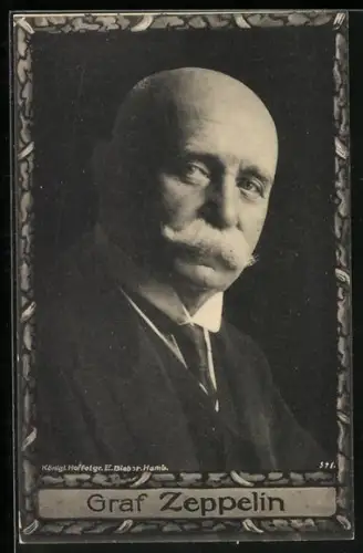 Passepartout-AK Portrait von Graf Ferdinand Zeppelin, Geb. 1938