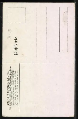 Künstler-AK Portrait von Graf Zeppelin im Frack und Lorbeerzweig