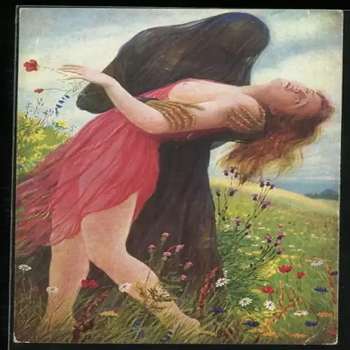 Künstler-AK Adolf Hering: Der Tod mit einer schönen Frau im Arm