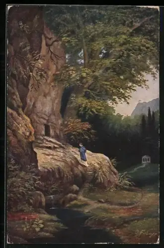 Künstler-AK G. Fiebiger: Die heilige Quelle