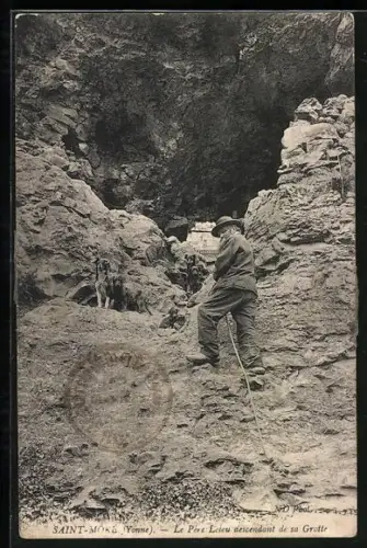 AK Saint-Moré, Le Pere Leleu descendant de sa Grotte
