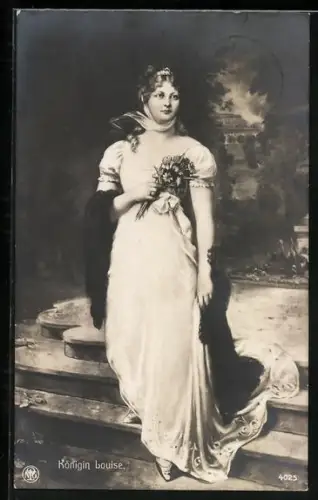 AK Königin Luise von Preussen mit Blumenstrauss