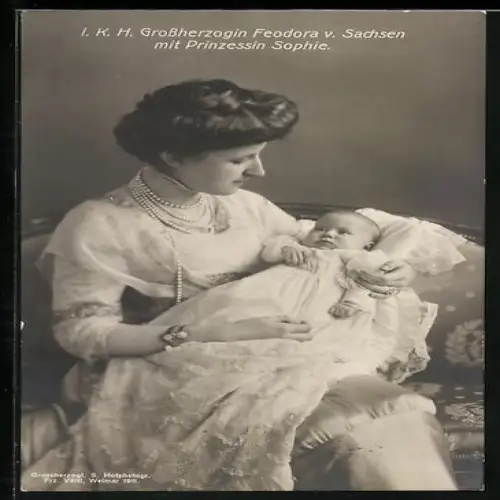 AK Grossherzogin Feodora von Sachsen-Weimar-Eisenach mit Prinzessin Sophie