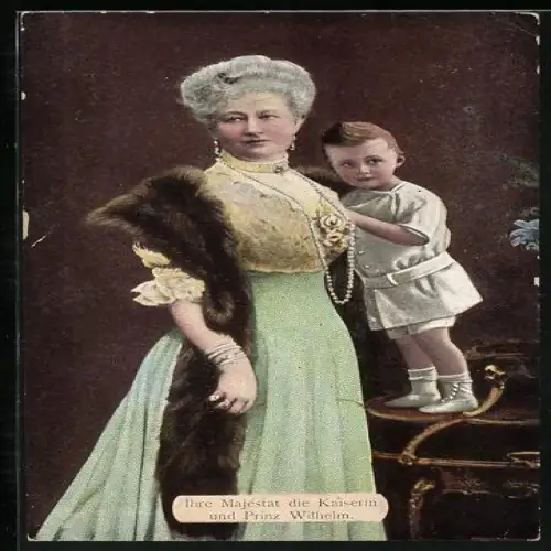 AK Deutsche Kolonien, Ihre Maj. Kaiserin Auguste Victoria von Preussen & Prinz Wilhelm