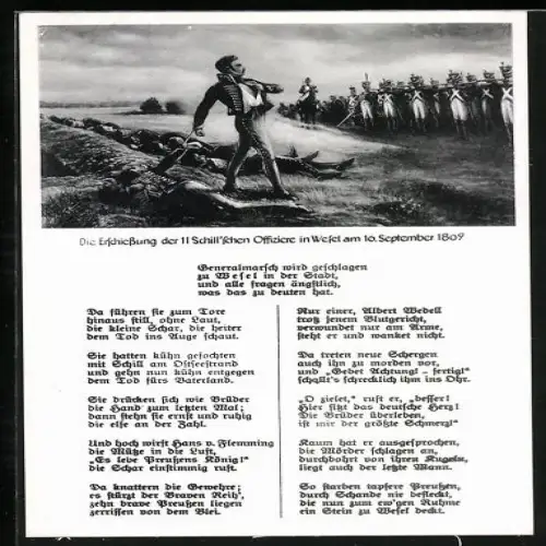AK Wesel, Die Erschiessung der 11 Schill'schen Offiziere am 16.9.1809