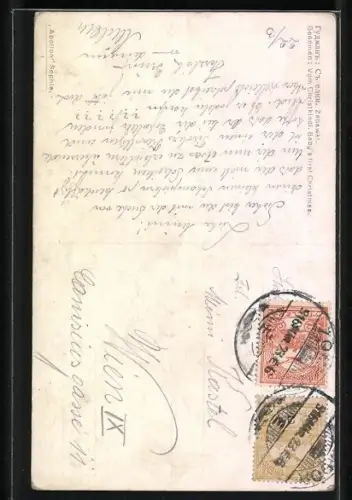 AK Vom Christkindl, kleines Kind mit Spielzeug