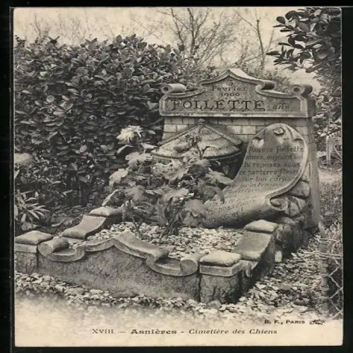 AK Asnières, Cimetière des Chiens