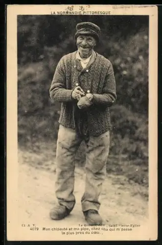 AK Normandie, alter Herr in Tracht