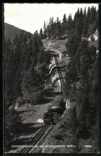 AK Schneeberg, Zahnradbahn auf dem Schneeberg
