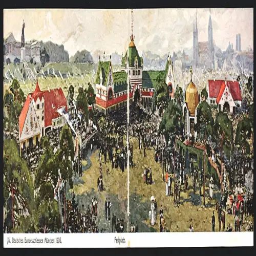 Klapp-AK München, XV. Deutsches Bundesschiessen 1906, Festplatz-Panorama
