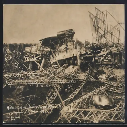AK Katastrophe des Marine-Zeppelins L. II am 17.10.1913
