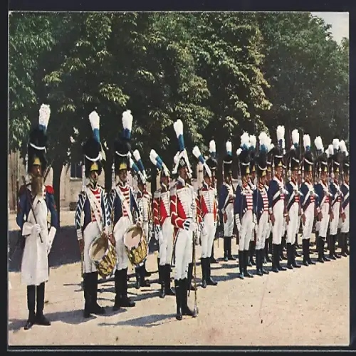 AK München, 100-Jahrfeier Infanterie-Leibregiment 1914, Parade in historischen Uniformen