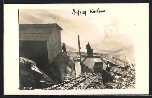 Foto-AK Novo Milosevo, Aufzug Karlovo