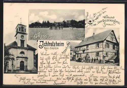 AK Ichtratzheim /Erstein, Gasthaus zum Goldenen Apfel, Inh. Sprauel