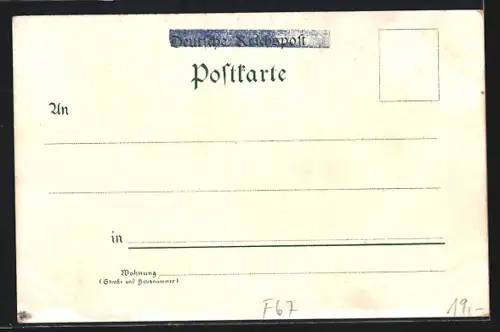 Lithographie Obermodern, Bahnhof, Kirche und Frauen in Elsässer Trachten, Reklame für Francks Caffee-Zusatz