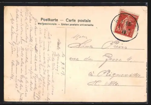 AK Fréconrupt, Gasthaus Auberge Schwint und Blick über den Ort