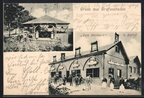 AK Grafenstaden, Gasthof zum Waldhorn, Inh. G. Bapst, Kiosk