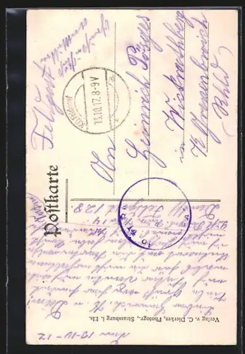 AK Keskastel i. Els., Epecier Georg Maurer, Evang. Kirche und Gemeindehaus