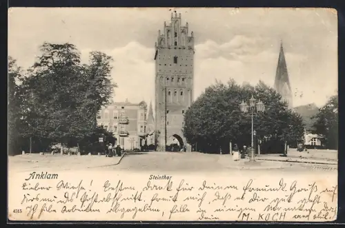 AK Anklam, Strassenpartie am Steinthor