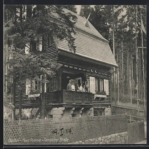 AK Oberhof / Thüringen, Hotel Haus Pommer in der Tambacher Strasse