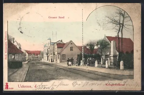 AK Uetersen, Kriegerdenkmal und Grosser Sand