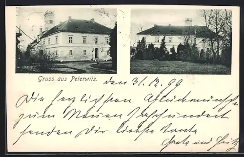 AK Peterwitz, Anwesen mit Grünanlage