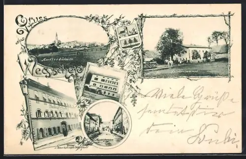 AK Wegscheid / bay. Wald, Hotel zum Bayr. Wald, Verlag v. Alois Kollinger, Markt v. d. Südseite