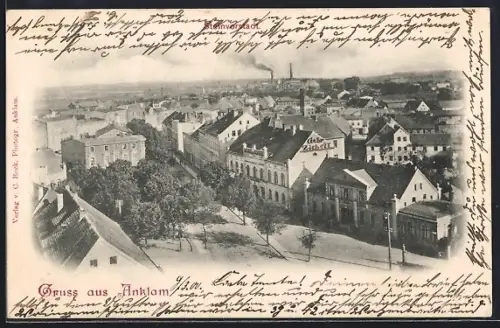 AK Anklam, Steinvorstadt aus der Vogelschau