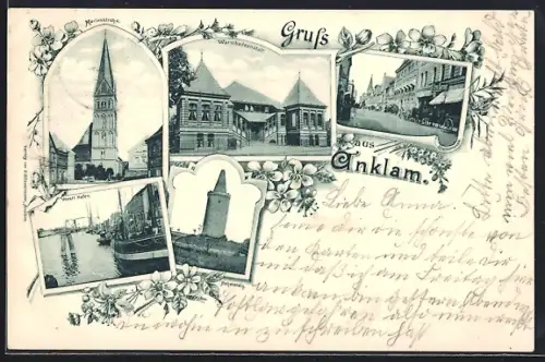 AK Anklam, Marienkirche, Warmbadeanstalt, Steinstrasse, Hohenstein