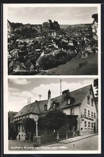 AK Pottenstein, Gasthof u. Brauerei Leo Wagner, vorm. Distler, Ortsansicht
