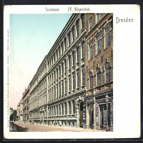 AK Dresden-Neustadt, Tieckstrasse mit IV. Bürgerschule