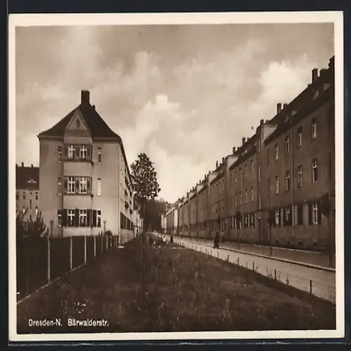 AK Dresden-Neustadt, Partie an der Bärwalderstr.
