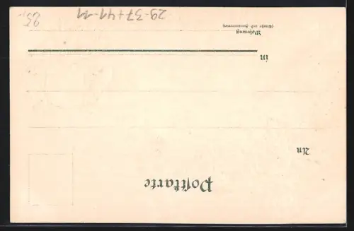 Passepartout-Lithographie Hamburg, Hafen mit Segelschiffen