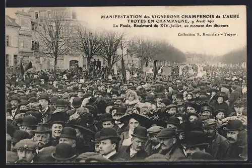 AK Troyes en Champagne /Aube, Manifestation des Vignerons Champenois