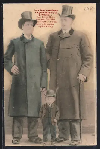 AK Les deux extrêmes en grandeur et en petitesse