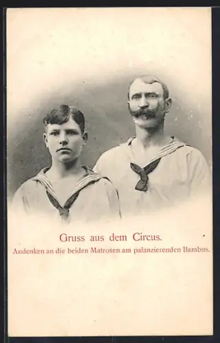 AK Circus, Andenken an die beiden Matrosen am palanzierenden Bambus