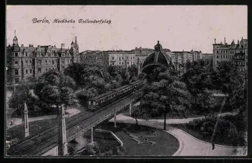 AK Berlin-Schöneberg, Hochbahn am Nollendorfplatz, U-Bahn