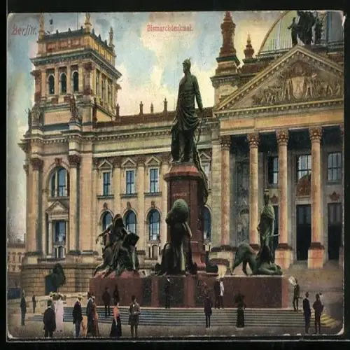 AK Berlin, Bismarckdenkmal am Reichstag